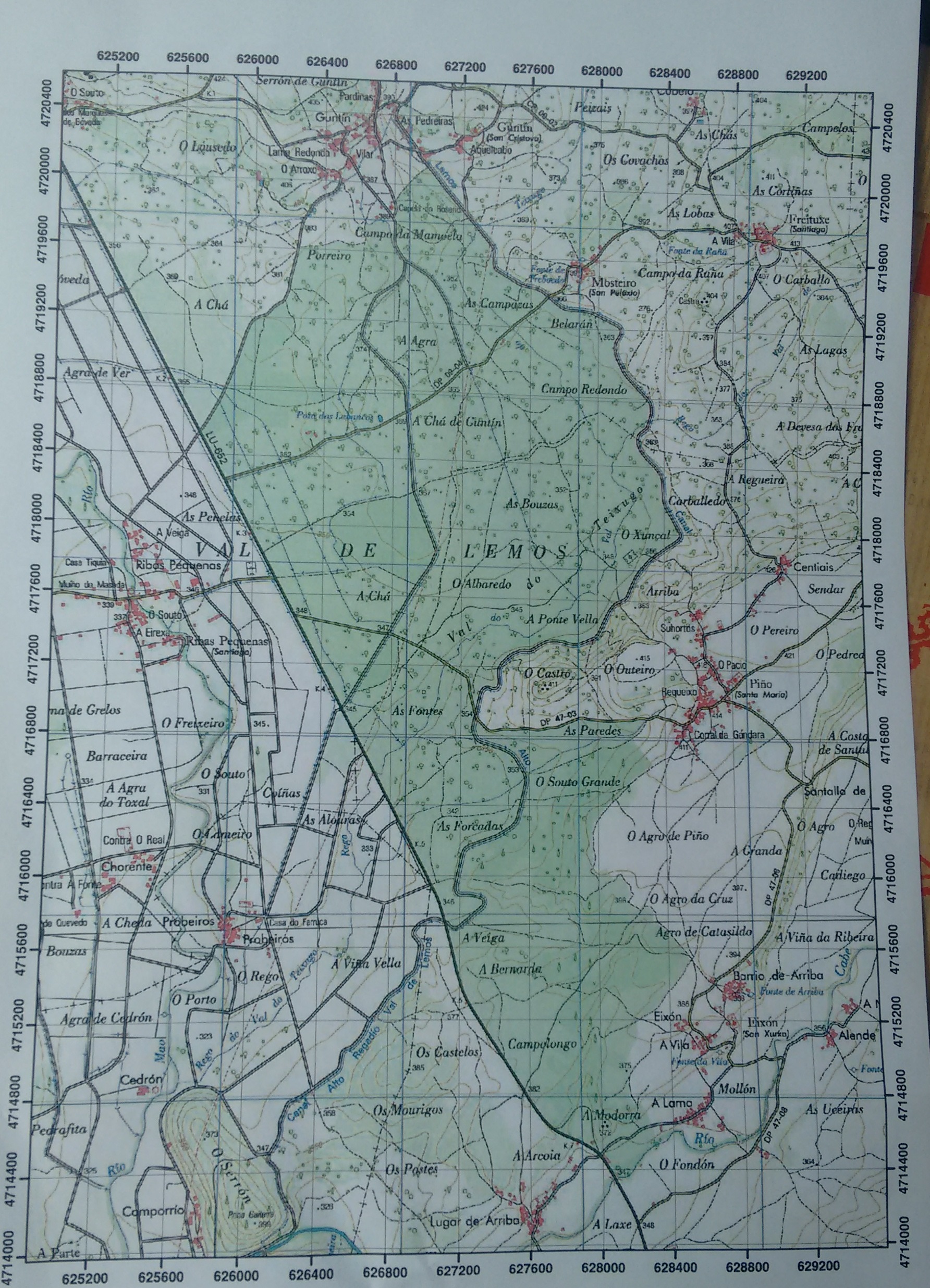 mapa da rede natura en Piño
